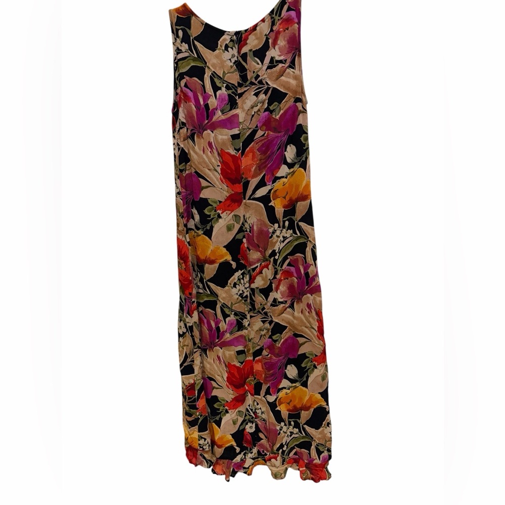 Y2K Chiffon Maxi Dress Women’s SZ SM Asymmetrical Hem Dark Romantic Floral Fairy - Picture 3 of 10